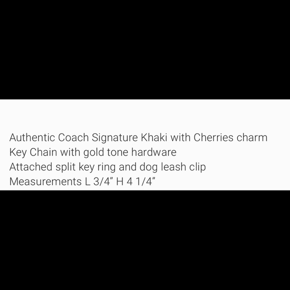 Authentic Coach signature cherry Charm Keychain - Picture 2 of 5